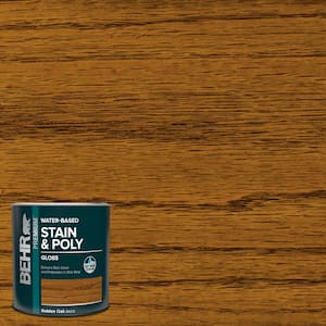 1 qt. #TIS-372 Golden Oak Gloss Semi-Transparent Water-Based Interior Wood Stain and Poly