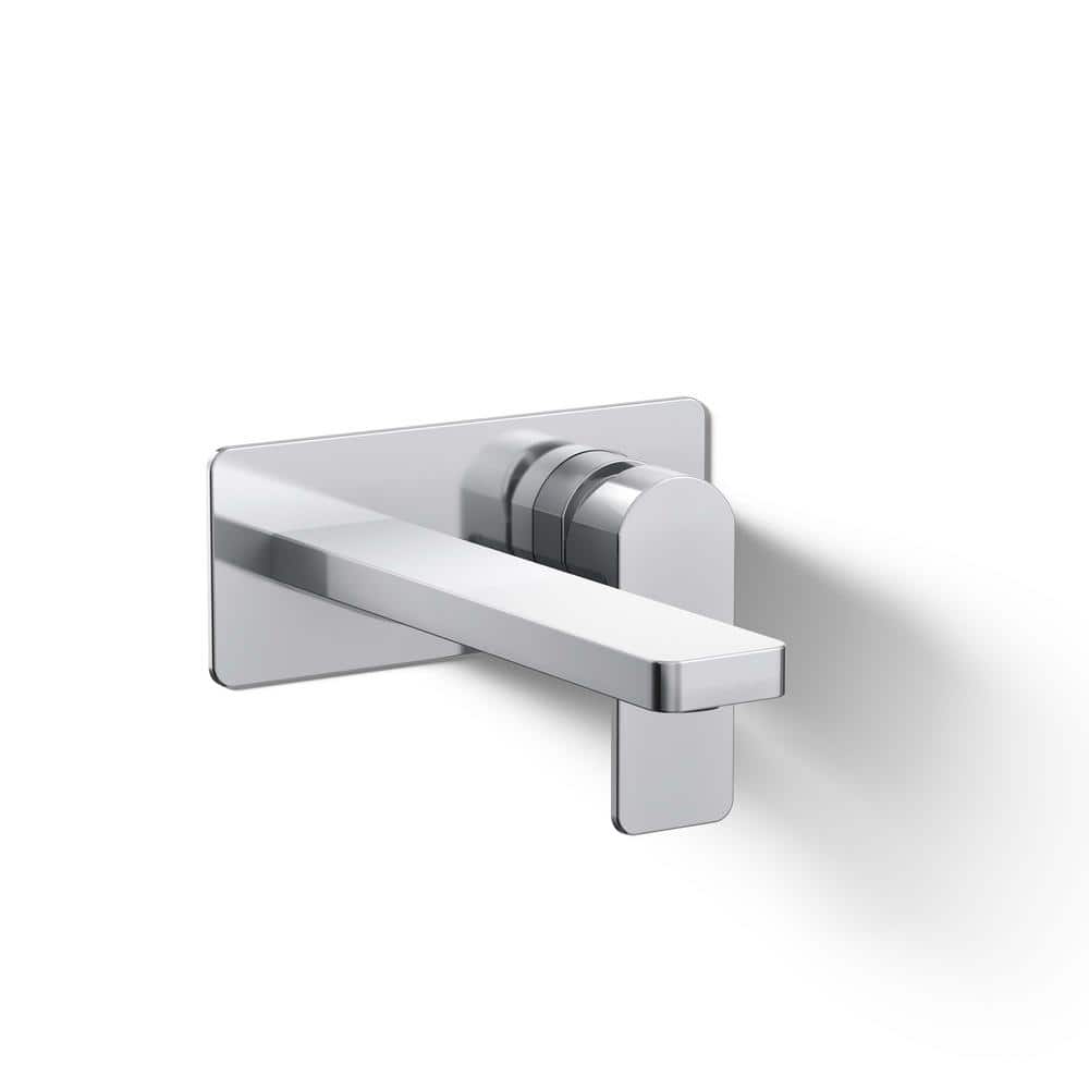 Parallel Polished Chrome Wall-Mount Single-Handle Bathroom Faucet