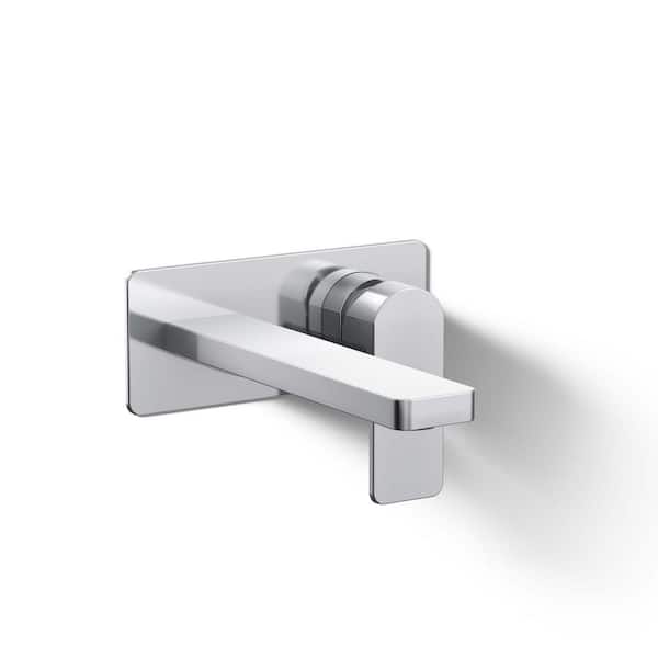 KOHLER Parallel Single-Handle Wall Mount Bathroom Faucet in Polished Chrome