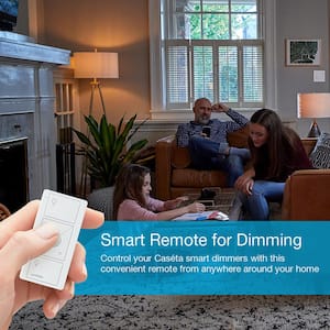 Pico Smart Remote (3-Button, Dimming) for Caseta Smart Dimmer Switch, White (PJ2-3BRL-WH-L01R)