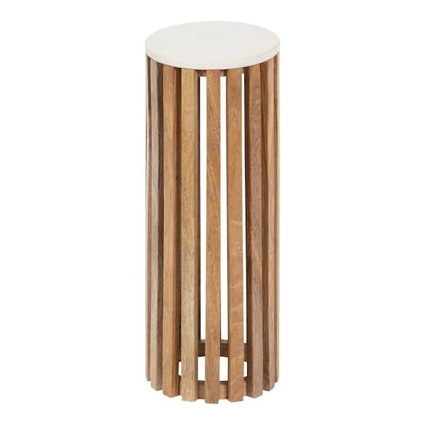Kate and Laurel Paynter 8.50 in. Natural Round Wood End Table