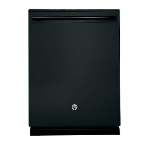 GE 24 in. Black Top Control Built-In Tall Tub Dishwasher 120-Volt with Stainless Steel Tub, Steam Cleaning, and 46 dBA