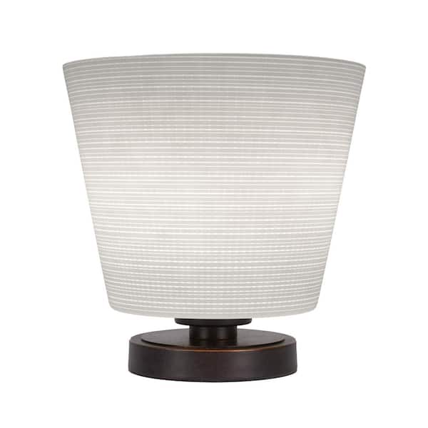 Unbranded Quincy 10 in. Dark Granite Accent Lamp with 10 in. White Matrix Glass Shade, No Bulb Included