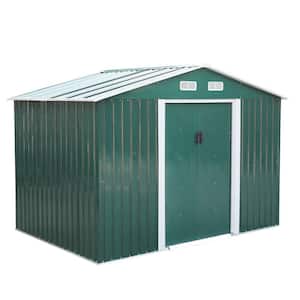 9.1 ft. W x 6.3 ft. D Metal Outdoor Storage Shed Garden Galvanized Steel Shed with 2-Vents (57.33 sq. ft.)