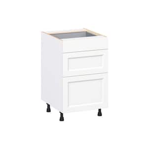 Laramie 21 in. W x 24 in. D x 34.5 in. H Assembled Drawer Base Kitchen Cabinet in Painted Bright White with 3 Drawers
