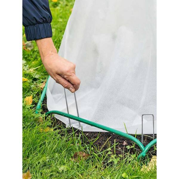 AAGUT Galvanized Landscape Staples 50 Pack 6 Inches Heavy Duty Steel Garden Stakes