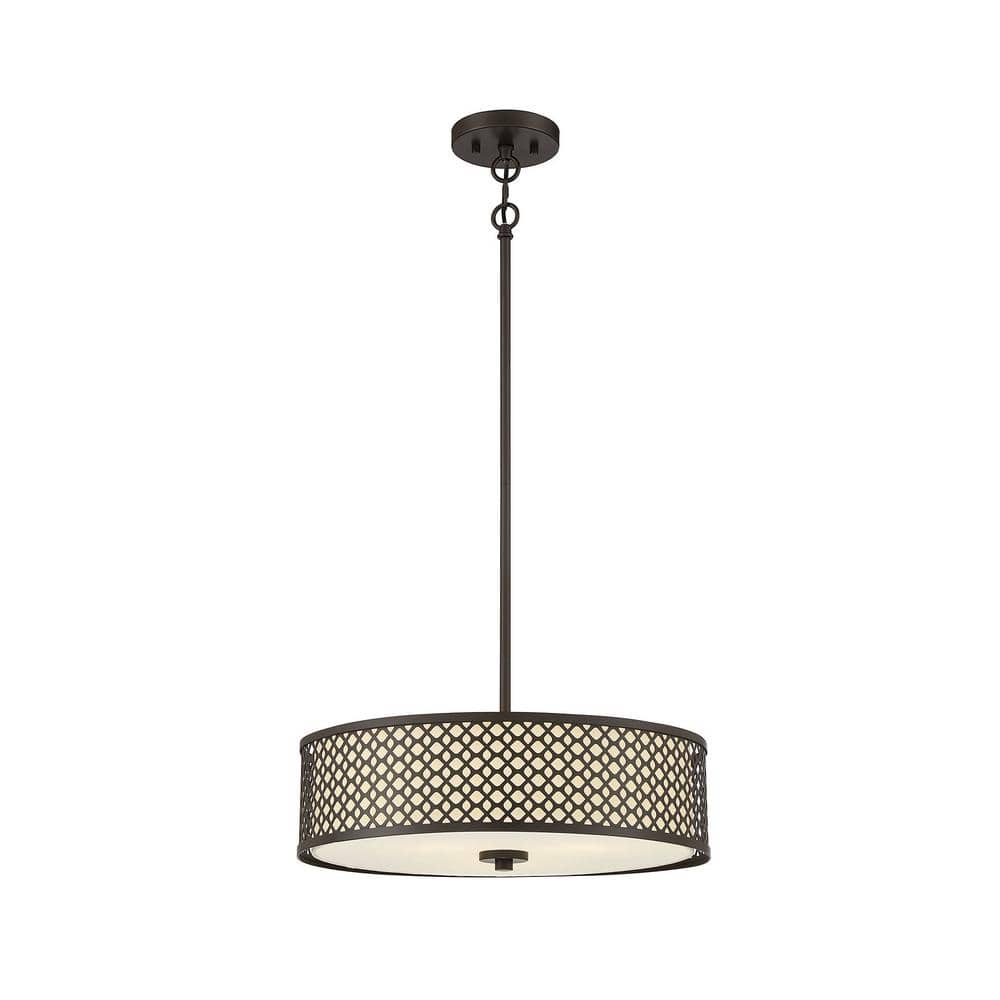 Brushed Nickel 18" Drum Pendant Light with LED Compatibility