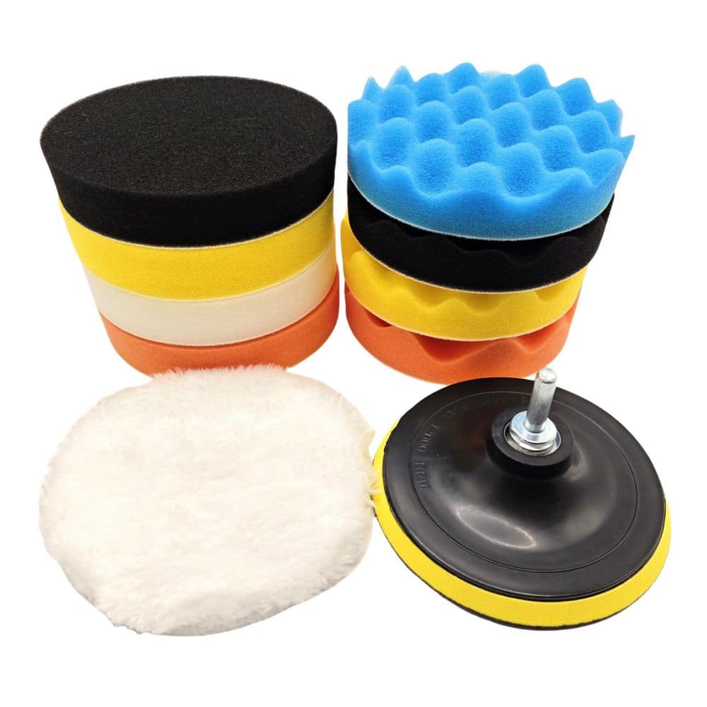 5 Inch Foam Sponge Polishing Pad Kit with Woolen Cutting Pad and Backing Plate for Car Detailing 10 Pack price history on PriceWatchPro