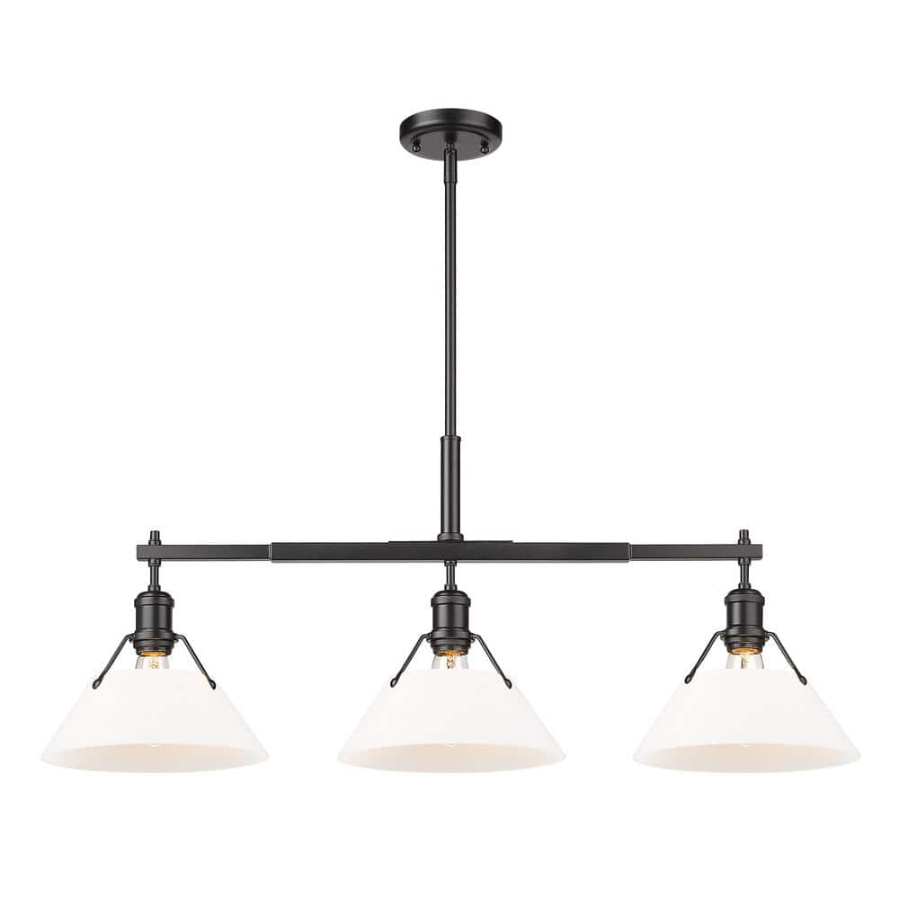 Orwell 100-Watt 3-Light Matte Black and Opal Glass Linear Pendant Light price history on PriceWatchPro