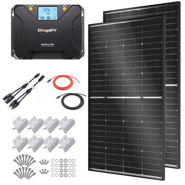 BougeRV 400-Watt 12-Volt N-Type Solar Power RV Kit HD400W-4 - The Home ...