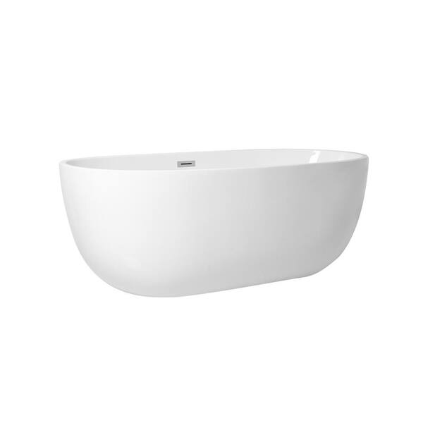 Swiss Madison Ivy 67 in. Acrylic Double Slipper Freestanding Flatbottom  Non-Whirlpool Oval Soaking Bathtub in White SM-FB572 - The Home Depot