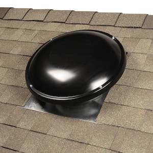 144 sq. in. NFA Galvanized Steel Static Dome Roof Vent in Black