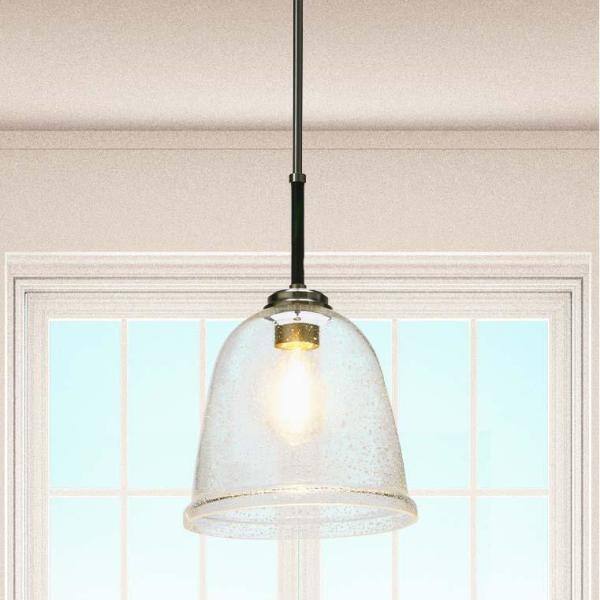 glass and metal ceiling light