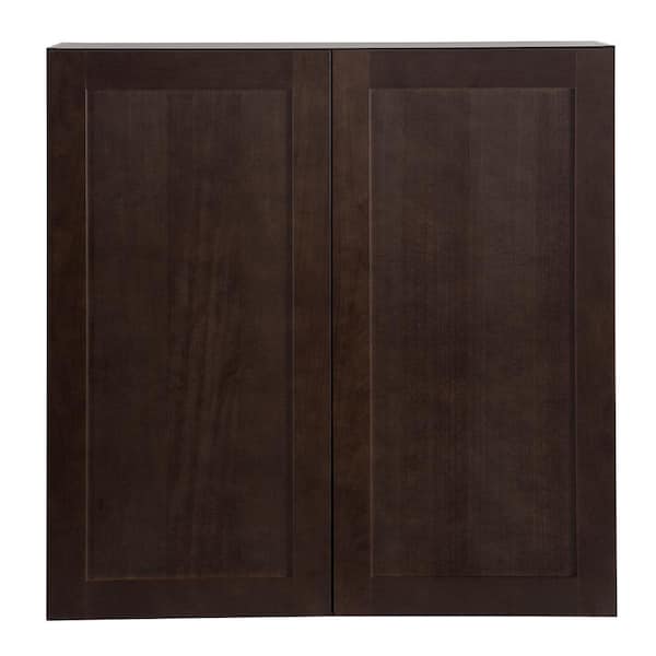 Hampton Bay Edson Shaker Assembled 36x36x12.5 in. Wall Cabinet in Dusk