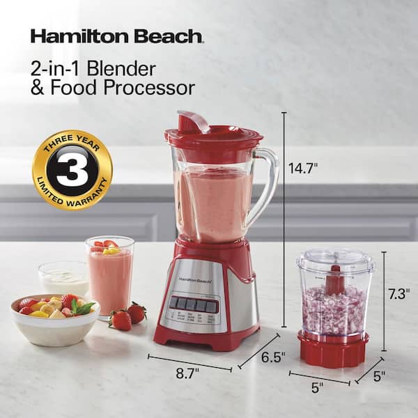 Hamilton Beach 40 oz. 3-Speed Red Countertop Blender and
