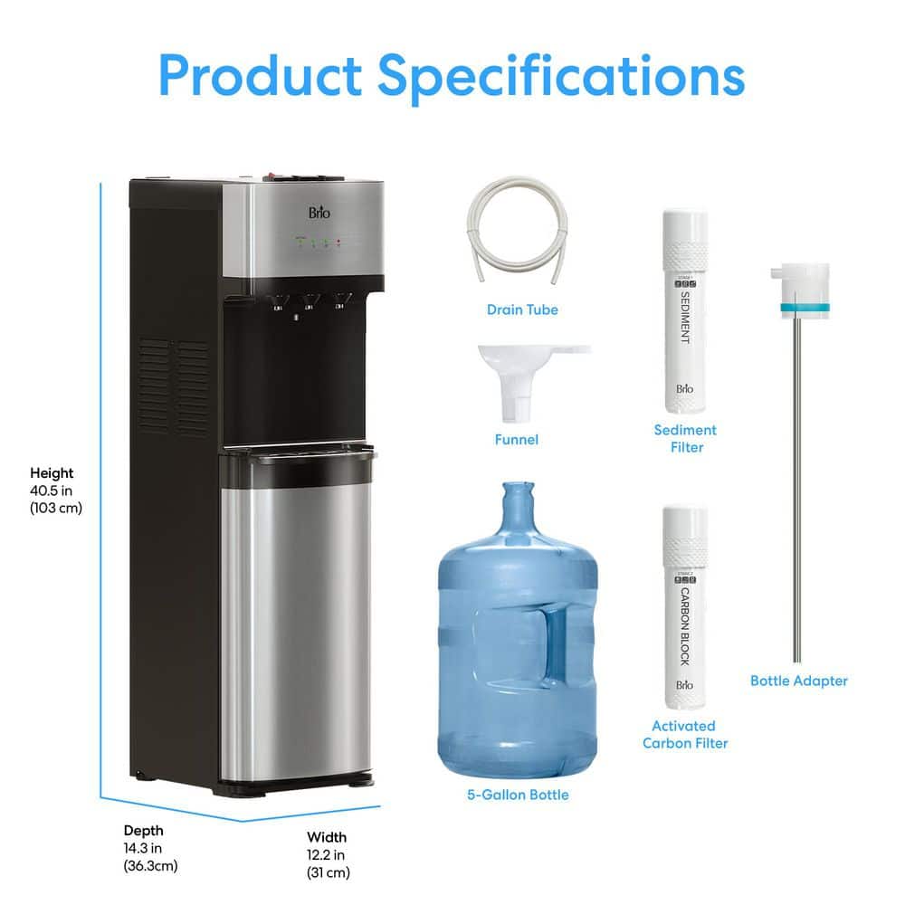 Stainless Steel Bottom Loading Tri-Temperature Water Dispenser