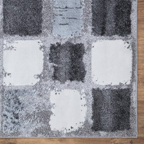 Paris Black Gray 5 ft. x 7 ft. Modern Plastic Indoor/Outdoor Area Rug  PLY-PRS-B&G-5X7 - The Home Depot