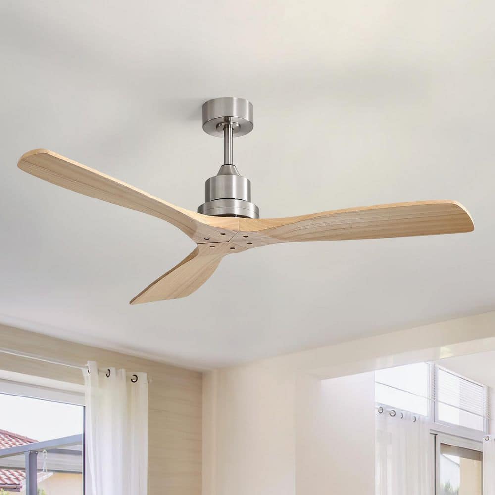 Sofucor 52 in. Indoor/Outdoor Brushed Nickel Downrod Mount Ceiling