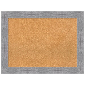 Bark Rustic Grey 33.12 in. x 25.12 in Framed Corkboard Memo Board