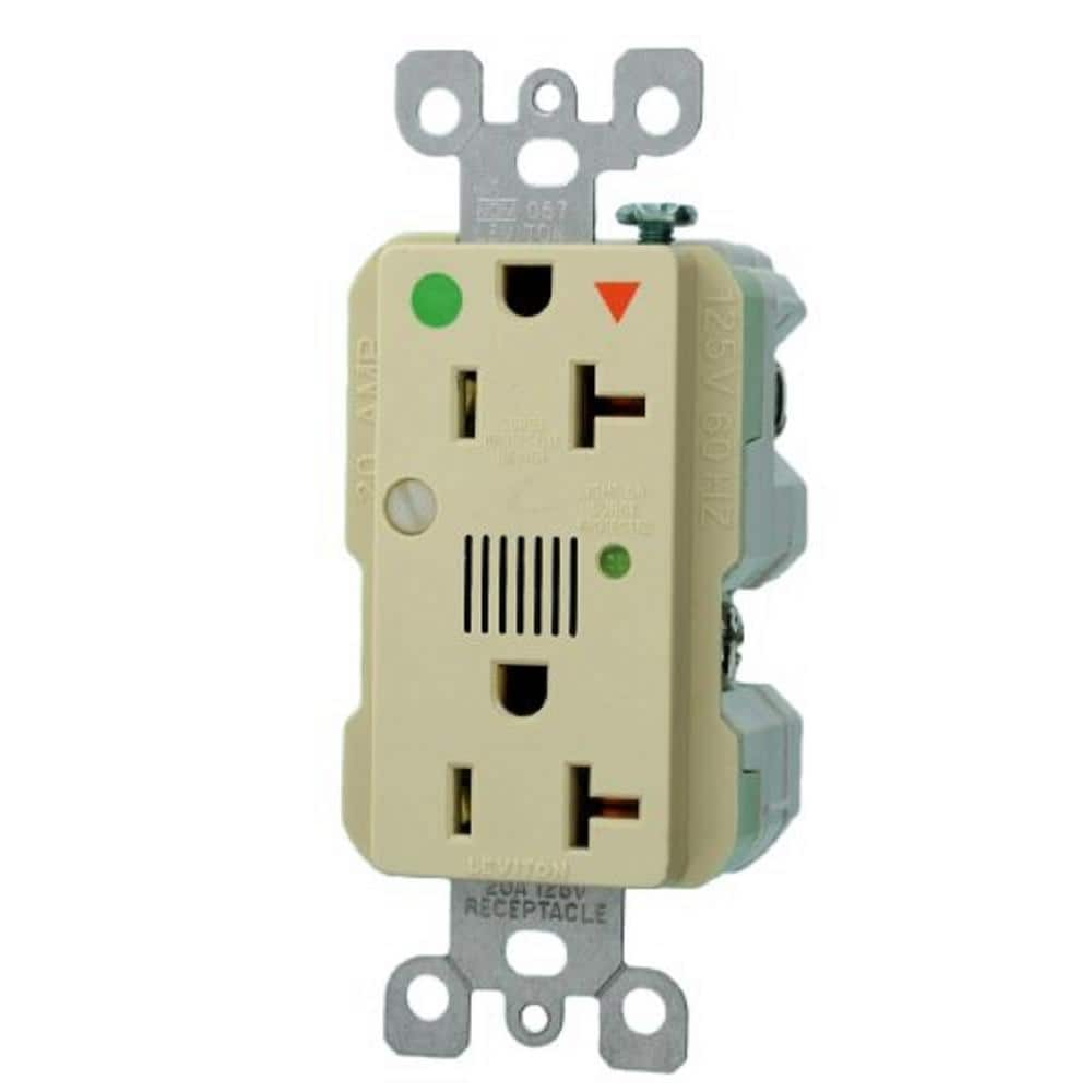 Leviton Decora Plus 20 Amp Hospital Grade Extra Heavy Duty Isolated ...