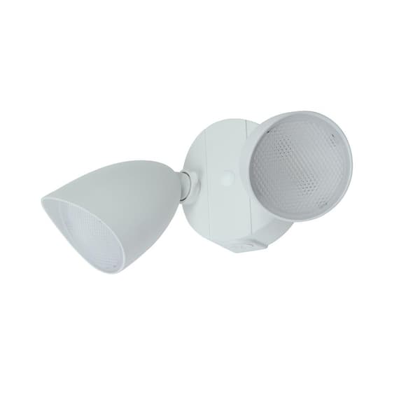 LUTEC White 2-Head Outdoor Integrated LED Flood Light