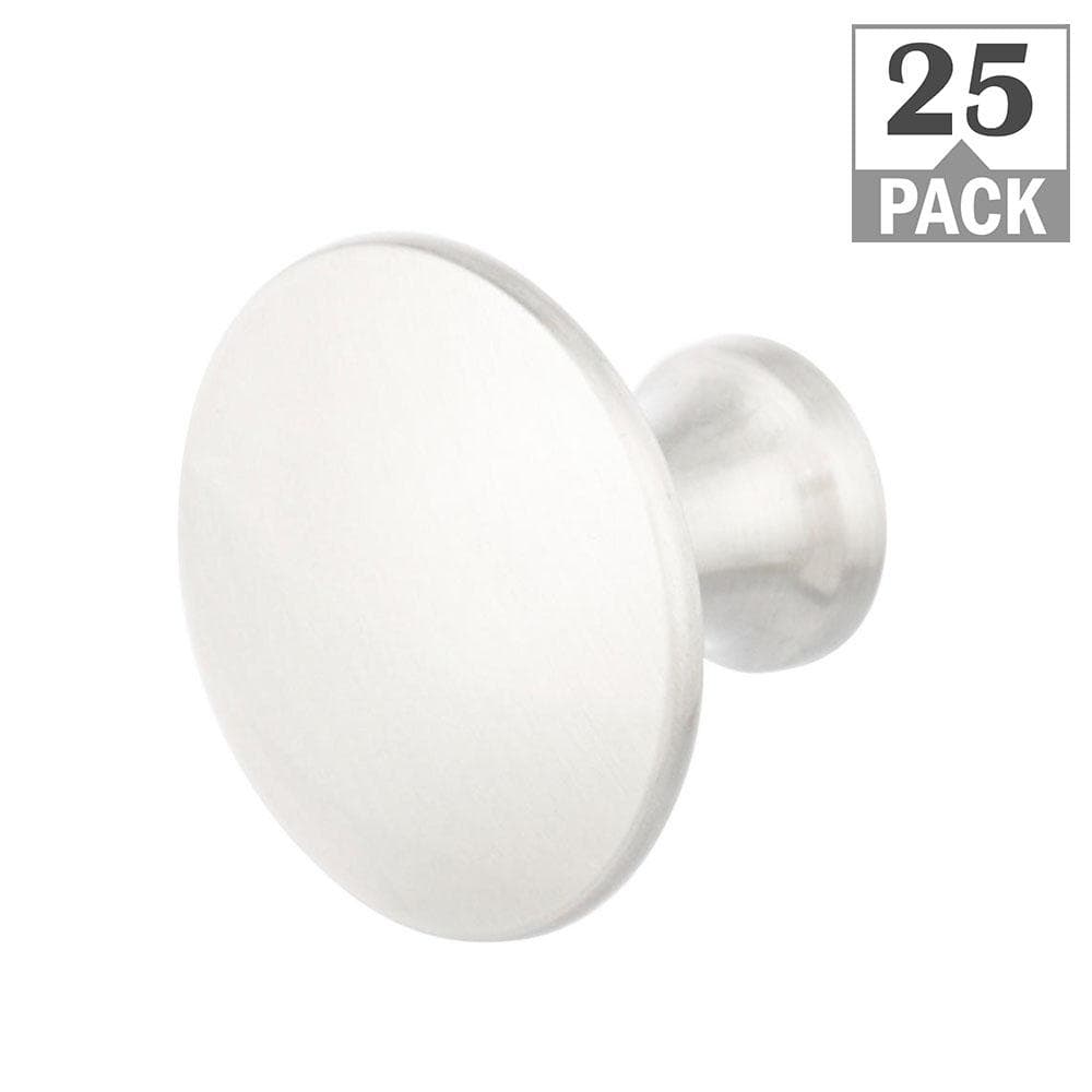 Refined 1-3/16 in. Satin Nickel Classic Round Cabinet Knob (25-Pack)