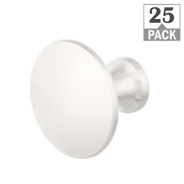 Everbilt Refined 1-3/16 in. Satin Nickel Classic Round Cabinet Knob (25-Pack)