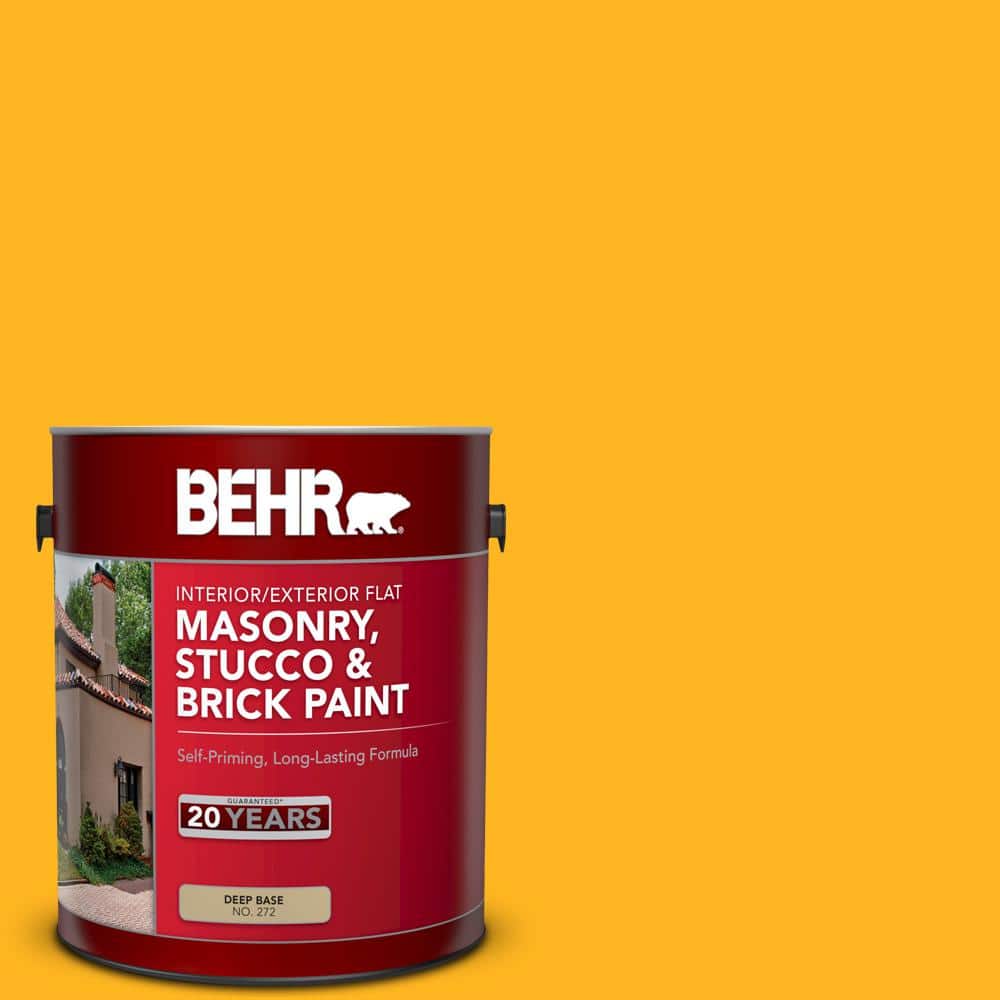 1 gal. #P260-7 Extreme Yellow Flat Interior/Exterior Masonry, Stucco and Br