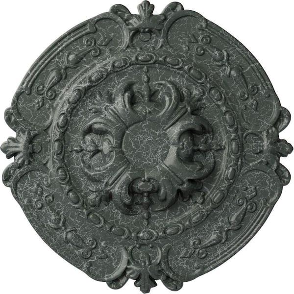 Ekena Millwork 1-3/4" x 16-3/8" x 16-3/8" Polyurethane Southampton Ceiling Medallion, Athenian Green Crackle