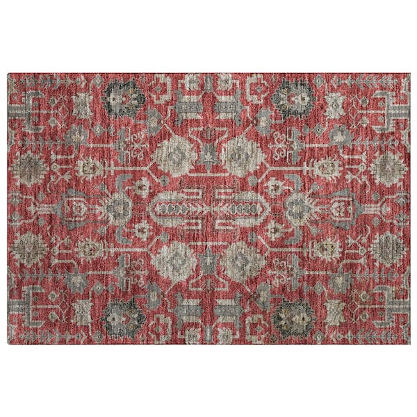Dream Shag Premium Machine Washable Abstract ADS697 Red 2 ft. x 3 ft. Accent Rug