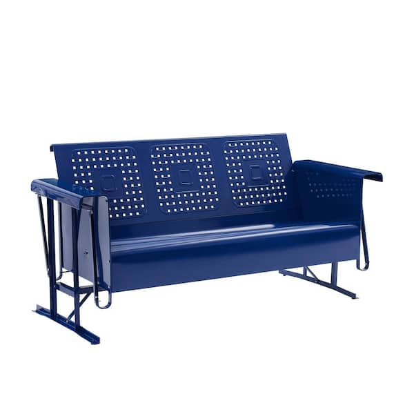 Crosley Furniture Bates Navy Metal Outdoor Sofa Glider Co1023 Nv The Home Depot