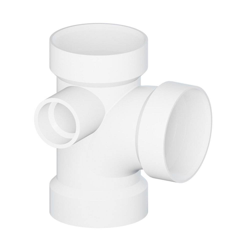 3in. x 3in. x 3in. x 2in. White PVC DWV Sanitary Tee w/ Left Side Inlet All Hub PVC Drain,Waste & Vent Fitting,(10 Pack) price history on PriceWatchPro
