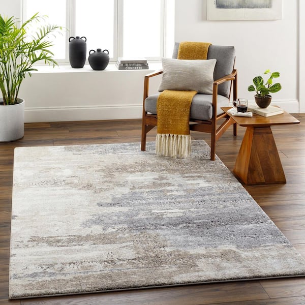 Tuscany Charcoal Modern Abstract  2 ft. x 2 ft. Area Rug