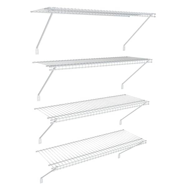 12 in. D x 36 in. W x 54 in. H White Wire Fixed Mount Linen Closet Kit