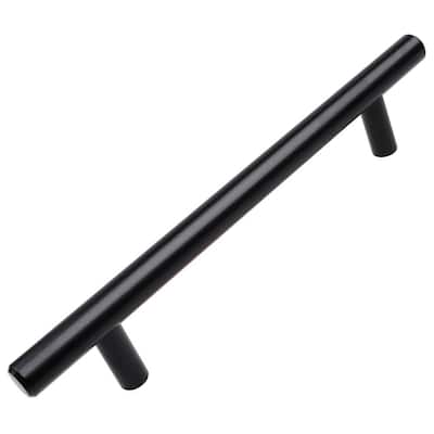 Gobrico Hollow Black Color Stainless Steel Single Hole T Bar Door Handles Kitchen Cabinet Drawer Pulls Knobs 50mm/2 Overall Length 10Pack 