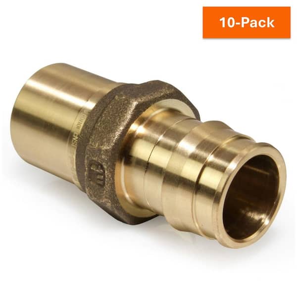 Uponor ProPEX 1 in. PEX-A Expansion Barb x 1 in. Lead-Free Brass Copper Press Fitting Adapter (10-Pack)