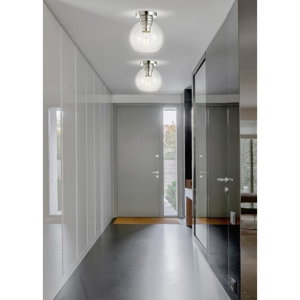 Chrome and Glass LED Flush Mount Ceiling Light