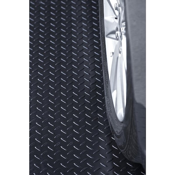 Resilia Diamond Plate 4 ft. W x 10 ft. L Black Commercial Grade Vinyl Garage Flooring Rolls
