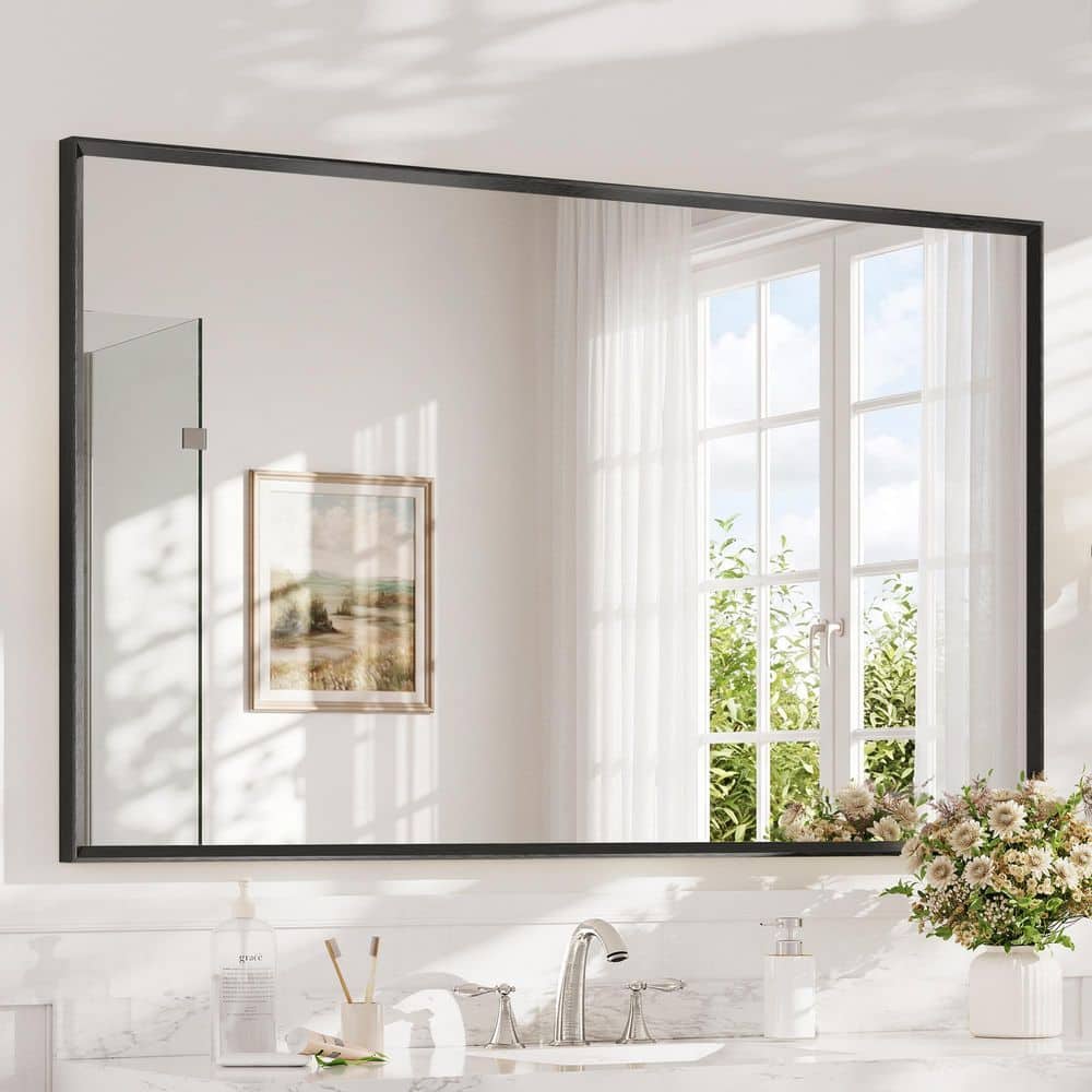 Bonosuki 36 in. H x 60 in. W Rectangle Aluminum Framed Mirrors for