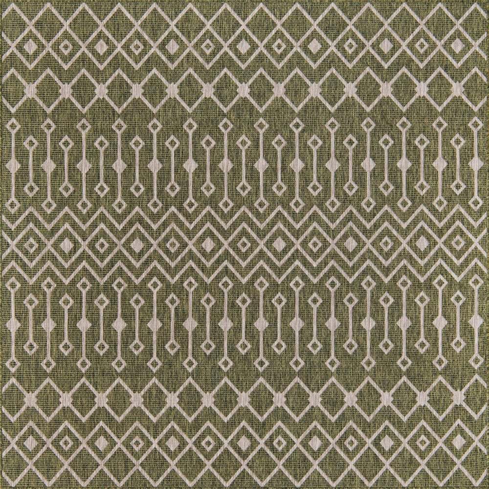 Unique Loom Outdoor Trellis Tribal Trellis Green 7 ft. 10 in. x 7 ft