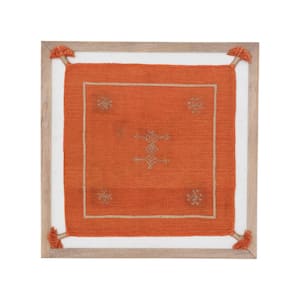 "Cotton and Jute" Mango Wood and MDF Framed Abstract Wall Art Print 22.5 in. x 22.5 in. .