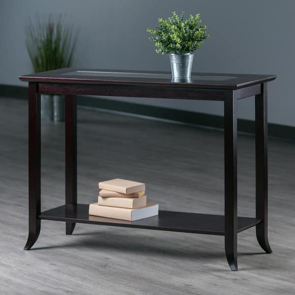 WINSOME WOOD Genoa 40 in. Espresso Rectangle Composite Console Table with Shelves