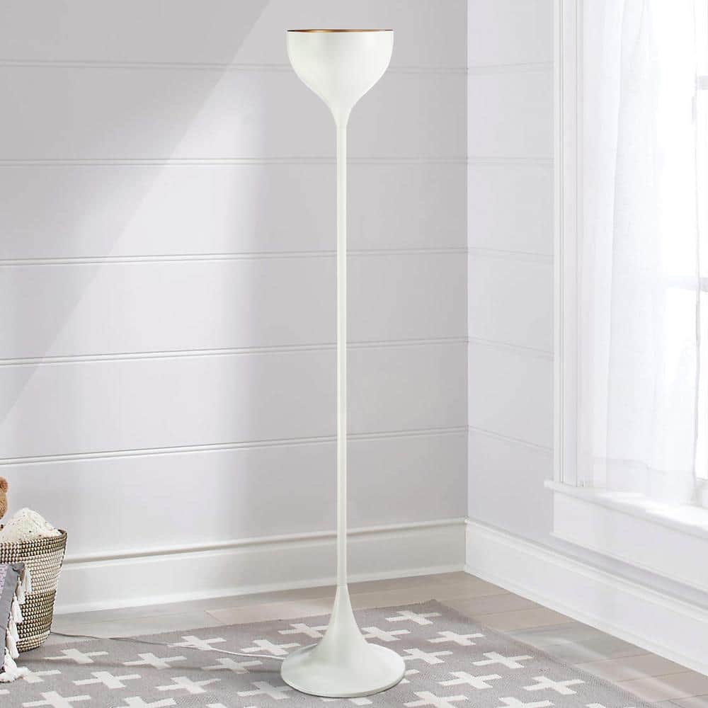 Joyce 69.5" White Metal LED Arc Floor Lamp