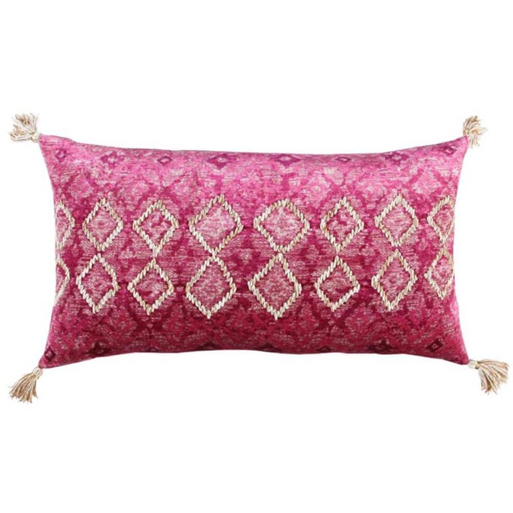 Pink Solid Polyester 14 in. x 26 in. Throw Pillow price history on PriceWatchPro