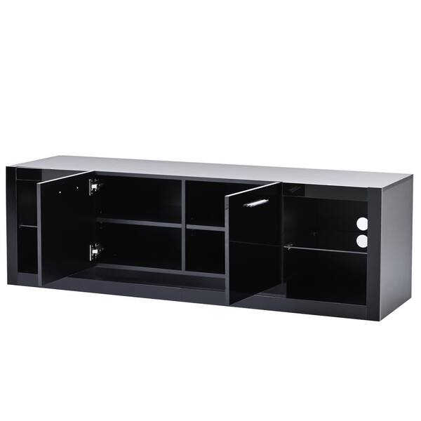 61 in. W x 17 in. D x 18.9 in. H Bathroom Black Linen Cabinet 2023-9-27 ...