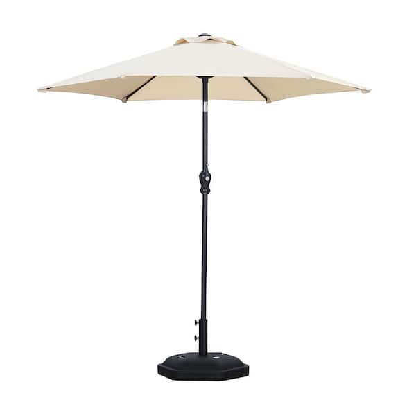 OVASTLKUY 7.5 ft. Market Table Outdoor Patio Umbrella in Khaki with ...