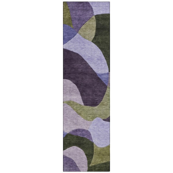 Chantille Machine Washable Indoor/Outdoor Abstract ACN2141 Purple 2 ft. 3 in. x 7 ft. 6 in. Runner Rug