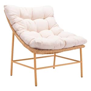 Merilyn Beige Olefin Outdoor Accent Chair with Cushion