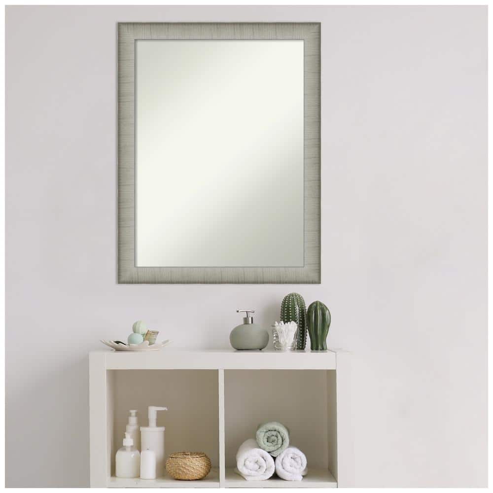 Elegant Silver Rectangular Bathroom Vanity Wall Mirror