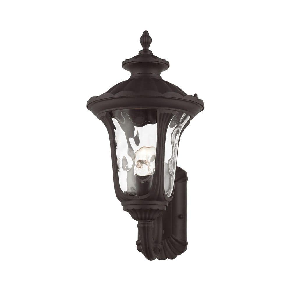 Elegant Oxford Bronze Outdoor Lantern with Clear Water Glass